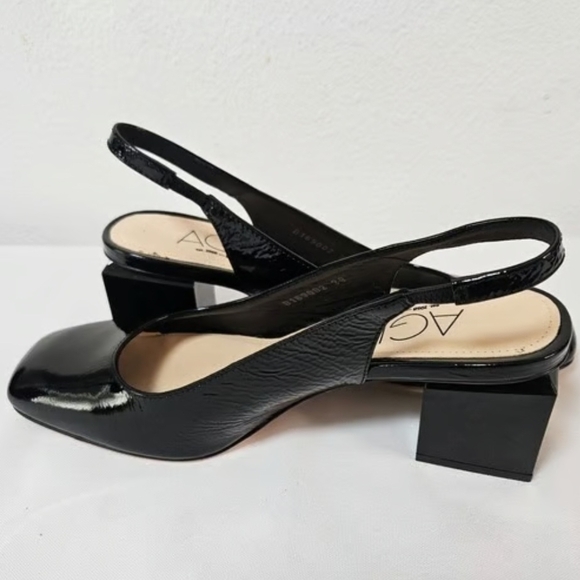 AGL New Black Patent Slingback Heels. Store Display. - Picture 2 of 7
